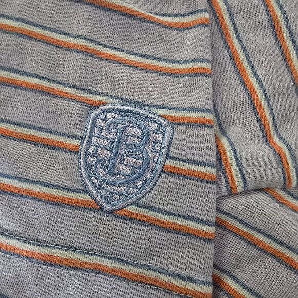 Criquet Men's Polo Shirt Size Large Short Sleeve Lavender Striped - Picture 6 of 10